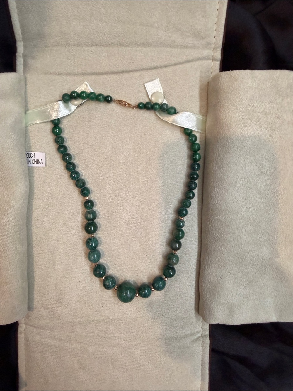 NWT Ross-Simons Deep Green Beaded Necklace